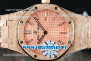 Audemars Piguet Royal Oak Swiss Quartz Rose Gold Case with Pink Dial and Rose Gold Bracelet (EF)