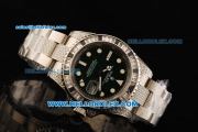 Rolex GMT-Master II Swiss ETA 2836 Automatic Movement Steel Diamond Case with White Markers and Diamond Bezel-Steel Diamond Strap