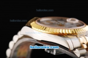 Rolex Datejust Automatic Movement White Dial with Gold Roman Markers and Steel Case-18K Gold Never Fade