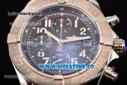 Breitling Avenger Seawolf Miyota Quartz Steel Case with Black Dial and Black Rubber Strap - Arabic Numeral Markers