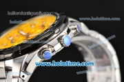 Ferrari Rattrapante Chrono Miyota OS10 Quartz Steel Case with PVD Bezel Yellow Dial and Stick Markers