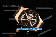 Audemars Piguet Royal Oak Offshore Chrono Miyota Quartz Rose Gold Case with Black Dial and Rubber Strap - PVD Bezel