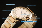 Cartier Ballon Bleu De Swiss ETA Quartz Steel Case with White Dial and Two Tone Strap