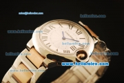 Cartier Ballon Bleu De Swiss ETA Quartz Steel Case with White Dial and Two Tone Strap