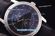 BlancPain ST25 Automatic Steel Case with White Dial and Black Leather Strap-Roman Markers