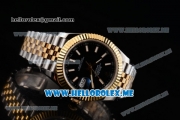 Rolex Datejust II Asia 2813 Automatic Two Tone Case/Bracelet with Black Dial and Stick Markers (B