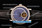 Vacheron Constantin Malte Tourbillon Asia Automatic Steel Case with Black Stick Markers and Blue Dial - Diamonds Bezel