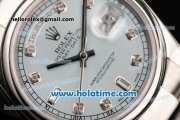 Rolex Day Date Swiss ETA 2836 Automatic Full Steel with Blue Dial and Diamond Markers
