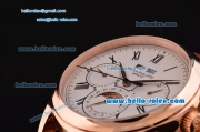 Patek Philippe Complications ST18 Automatic Rose Gold Case with Black Roman Numeral Markers and White Dial