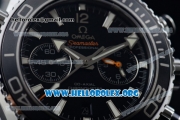 Omega Seamaster Planet Ocean Chrono Clone Omega 9300 Automatic Steel Case with Black Dial and Stainless Steel Bracelet (EF)