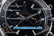 Omega Seamaster Planet Ocean Chrono Clone Omega 9300 Automatic Steel Case with Black Dial and Stainless Steel Bracelet (EF)