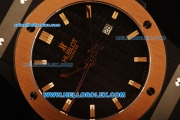 Hublot Classic Fusion Swiss ETA 2824 Automatic PVD Case with Rose Gold Bezel and Black Mesh Dia-Black Rubber Strap