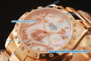 Rolex Datejust Asia 2813 Automatic Full Rose Gold with Diamond Bezel and MOP Dial-Rose Gold Markers