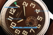 IWC Pilot's Watch Asia Manual Winding Movement Steel Case with Brown Dial and Brown Leather Strap