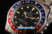 Rolex GMT-Master Swiss ETA 2836 Automatic Movement Full Steel with Blue/Red Bezel and Yellow Markers