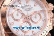 Rolex Daytona Clone Rolex 4130 Automatic Rose Gold Case/Bracelet with White Dial and Stick Markers - 1:1 Original (EF)