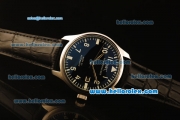 IWC Portuguese Automatic Steel Case with Black Dial and Black Leather Strap