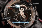 Tag Heuer Grand Carrera Calibre 36 RS Caliper Chrono Miyota OS20 Quartz PVD Case with Black Leather Strap Red Second Hand and Black Dial - 7750 Coating