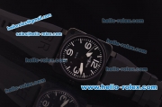 Bell & Ross BR 03-92 Asia 4813 Automatic Movement PVD Case with Black Dial-White Markers and Black Rubber Strap