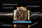Rolex Daytona Chrono Swiss Valjoux 7750 Automatic Yellow Gold Case with Ceramic Bezel Black Dial and White Stick Markers (BP)