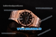 Audemars Piguet Royal Oak 41 Miyota 9015 Automatic Full Rose Gold with Black Dial and Diamonds Bezel (EF)