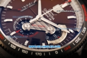 Tag Heuer Carrera Calibre 36 Swiss Valjoux 7750 Automatic Movement Titanium Case with Brown Dial and Black Rubber Strap