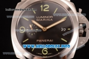 Panerai Luminor Marina 1950 3 Days PAM 392 Clone P.9000 Automatic Steel Case with Black Dial and Army Nylon Strap (KW)