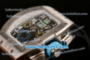 Richard Mille Felipe Massa Flyback Chrono Swiss Valjoux 7750 Automatic Steel Case with Skeleton Dial and White Arabic Numeral Markers