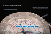 Rolex Yachtmaster II Chrono Swiss Valjoux 7750 Automatic Full Steel with White Dial and Dot Markers (BP)