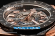 Hublot Big Bang Unico GMT Asia Auto Rose Gold Case with Skeleton Dial and Black Rubber Strap