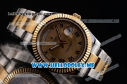 Rolex Day-Date II Asia Automatic Two Tone Case/Bracelet with Yellow Gold Dial and Luminous Hands