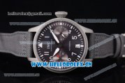 IWC Big Pilot'S Swiss Valjoux 7750 Automatic Steel Case Black Dial Stick/Arabic Numeral Markers and Black Leather Strap (ZF)