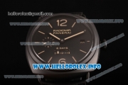 Panerai PAM 384 Radiomir Black Seal Clone P.3000 Manual Winding Real Ceramic Case with Black Dial Leather Strap and Stick/Arabic Numeral Markers (KW)