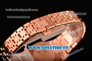 Audemars Piguet Royal Oak 33MM Miyota Quartz Rose Gold Case/Bracelet with Black Dial Stick Markers and Diamonds Bezel (EF)