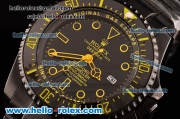 Rolex Sea-Dweller Bamford Asia 2813 Automatic PVD Case with PVD Strap Black Dial Yellow Markers