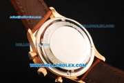 IWC Portuguese Yacht Club Chronograph Quartz Movement Rose Gold Case with White Dial and Leather Strap