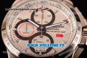 Chopard Gran Turismo XL Chronograph Quartz Movement with White Dial and Brown Leather Strap