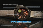 U-Boat U42 All Black PVD Case With Orange Markers Miyota OS10 Chronograph Quartz