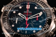 Omega Seamaster Diver 300M Co-Axial Chronogrpah Swiss Valjoux 7750 Automatic Steel Case/Bracelet with Black Dial and White Dot Markers (BP)