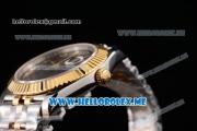 Rolex Datejust II Asia 2813 Automatic Two Tone Case/Bracelet with Black Dial and Roman Numeral Markers (BP)