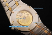 Audemars Piguet Royal Oak Swiss ETA 2824 Automatic Movement Black Dial with Gold Bezel and Two Tone Strap