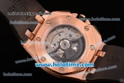 Audemars Piguet Royal Oak Offshore Chronograph Swiss Valjoux 7750 Automatic Rose Gold Case with PVD Bezel Stick Markers and Black Rubber Strap