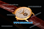 Vacheron Constantin Patrimony Tourbillon Swiss ETA 2824 Automatic Yellow Gold Case with Stick Markers and White Dial