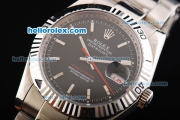 Rolex Datejust Swiss ETA 2836 Automatic Movement Black Dial with Black Bezel and Green Rome Numeral Marker-SS Strap