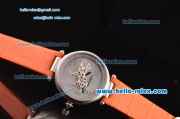 Cartier Le Cirque Animalier de Cartier Swiss Quartz Steel Case with White MOP Dial and Orange Leather Strap