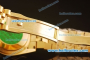 Rolex Datejust Asia 2813 Automatic Full Gold with Diamond Bezel and Green MOP Dial-Silver Roman Markers