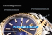 Rolex Datejust II Asia 2813 Automatic Two Tone Case/Bracelet with Blue Dial and Stick Markers (BP)