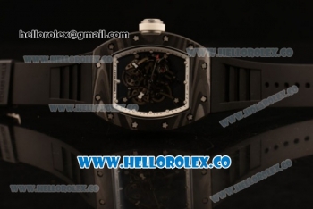 Richard Mille RM 055 Bubba Watson Miyota 9015 Automatic Carbon Fiber Case with Black Dial and Black Rubber Strap