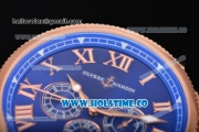 Ulysse Nardin Marine Chrono Asia Automatic Rose Gold Case with Roman Numeral Markers and Blue Dial