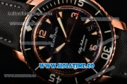 BlancPain Fifty Fathoms Swiss ETA 2836 Automatic Rose Gold Case with Black Dial and Stick/Arabic Numeral Markers (NOOB)